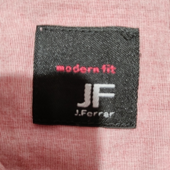 J. Ferrar modern fit pink button up shirt pink small 14-14 1/2 - Picture 6 of 6